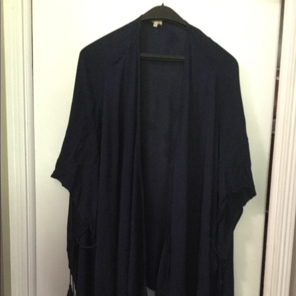 Navy blue cardigan style wrap
